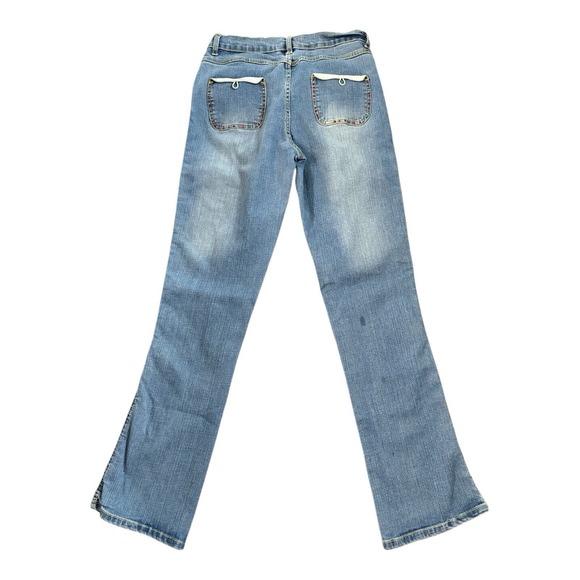 Apple Bottoms Jeans Bootcut Size 31 Medium Wash Faded Stretch Y2K Bling Vintage - Picture 2 of 12